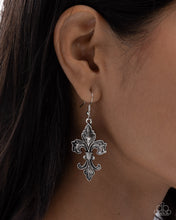 Load image into Gallery viewer, Fancy Fleur-De-Lis Silver Earrings