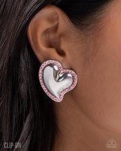 Load image into Gallery viewer, Loveable Luminescent Pink Clip On Earrings