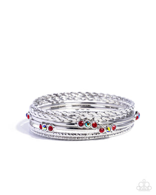 Braided Bangle Red Bangles