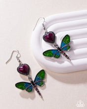 Load image into Gallery viewer, Dragonfly Devotion Purple Earrings
