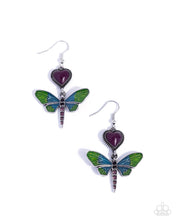 Load image into Gallery viewer, Dragonfly Devotion Purple Earrings