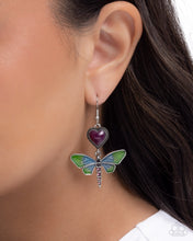 Load image into Gallery viewer, Dragonfly Devotion Purple Earrings