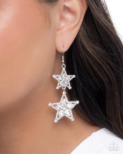 Load image into Gallery viewer, Glittery Galaxy White Earrings