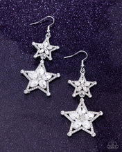 Load image into Gallery viewer, Glittery Galaxy White Earrings