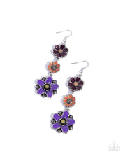 Load image into Gallery viewer, Floral Flock Purple Earrings