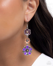 Load image into Gallery viewer, Floral Flock Purple Earrings