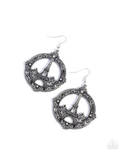 Load image into Gallery viewer, Enamored Eiffel Tower Black Earrings