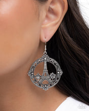 Load image into Gallery viewer, Enamored Eiffel Tower Black Earrings