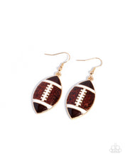 Load image into Gallery viewer, Football Facade Brown Earrings