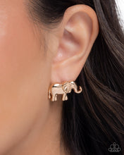 Load image into Gallery viewer, Elephant Eloquence Gold Post Earrings