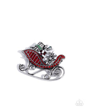 Load image into Gallery viewer, Sledding Shimmer Red Brooch