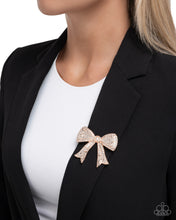 Load image into Gallery viewer, Bow Bravado Rose Gold Brooch