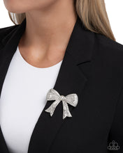 Load image into Gallery viewer, Bow Bravado White Brooch