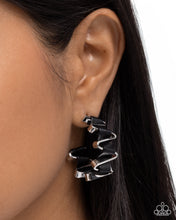 Load image into Gallery viewer, Captivating Corkscrew Black Earrings