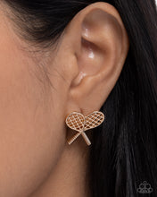 Load image into Gallery viewer, Tennis Team Gold Post Earrings