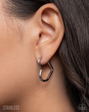 Load image into Gallery viewer, Smitten Sass Silver Hinged Hoop Earrings