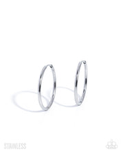 Load image into Gallery viewer, Sinuously Slow Silver Hinged Hoops