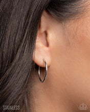Load image into Gallery viewer, Sinuously Slow Silver Hinged Hoops