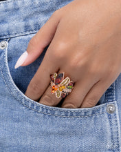 Load image into Gallery viewer, Captivating Cluster Rose Gold Skinny Band Ring