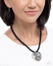 Load image into Gallery viewer, Heartfelt Hummingbird Black Necklace