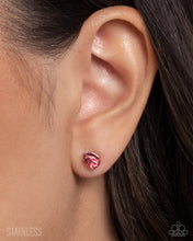 Load image into Gallery viewer, Teardrop Transit Pink Post Earrings