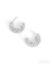 Load image into Gallery viewer, Twinkle Rhodium Plated Cache Hoop Earrings