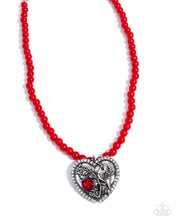 Load image into Gallery viewer, Heartfelt Hummingbird Red Necklace