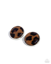 Load image into Gallery viewer, Cheetah Centerpiece Brown Post Earrings
