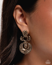 Load image into Gallery viewer, Officially Ornate Gold Earrings