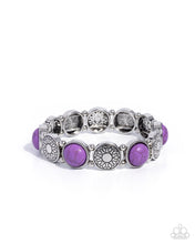 Load image into Gallery viewer, Stamped Stones Purple Bracelet
