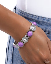 Load image into Gallery viewer, Stamped Stones Purple Bracelet