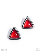Load image into Gallery viewer, Triangular Taste Red Clip On Earrings