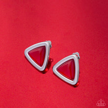 Load image into Gallery viewer, Triangular Taste Red Clip On Earrings