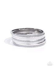 Load image into Gallery viewer, Grungy Glitter Silver Bangles