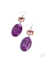 Load image into Gallery viewer, Saturated Swirls Purple Earrings