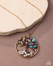 Load image into Gallery viewer, Tree Timeline Gold Necklace