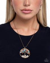 Load image into Gallery viewer, Tree Timeline Gold Necklace