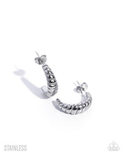 Load image into Gallery viewer, Twisted Transit Silver Hoop Earrings