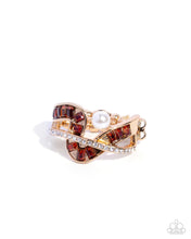 Load image into Gallery viewer, Pearl Polaroid Brown Skinny Band Ring