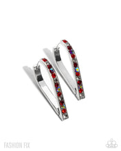 Load image into Gallery viewer, Spontaneous Shine Red Hinged Hoop Earrings