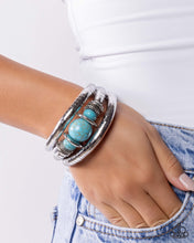Load image into Gallery viewer, Natural Note Blue Coil Bracelet