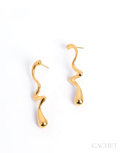 Load image into Gallery viewer, Ripple 18K Gold Cache Earrings