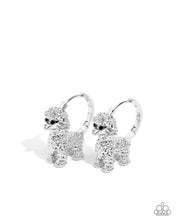 Load image into Gallery viewer, Prized Poodle Silver Hinged Hoop Earrings