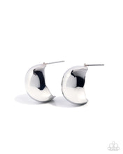 Load image into Gallery viewer, Sleek Silhouette Silver Hoop Earrings