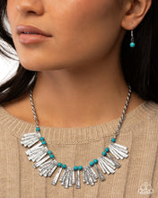 Load image into Gallery viewer, Finishing Fringe Blue Necklace