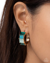 Load image into Gallery viewer, Swoon-Worthy Statement Green Hoop Earrings