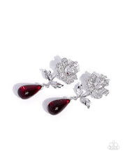 Load image into Gallery viewer, Flourishing Fringe Red Post Earrings