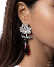 Load image into Gallery viewer, Flourishing Fringe Red Post Earrings