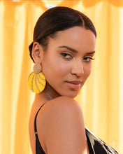 Load image into Gallery viewer, Woven Waltz Yellow Earrings