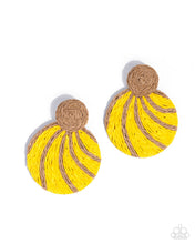 Load image into Gallery viewer, Woven Waltz Yellow Earrings